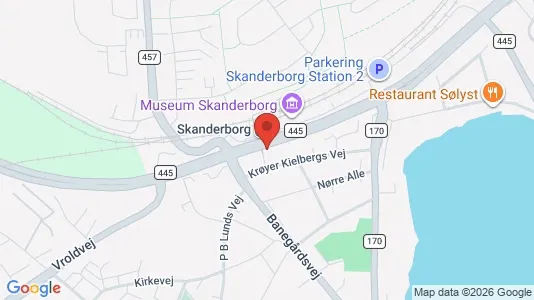 Kontorlokaler til leje i Skanderborg - kort over placeringen