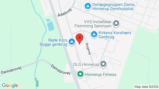 Erhvervslejemål til leje i Hinnerup - kort over placeringen