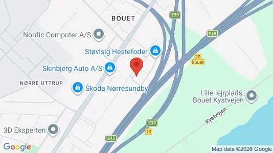 Lagerlokaler til leje i Nørresundby - kort over placeringen