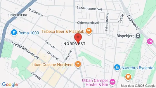 Boligudlejningsejendomme til salg i København NV - kort over placeringen