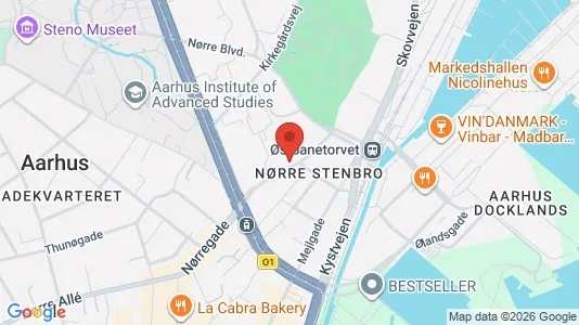 Kontorlokaler til leje i Århus C - kort over placeringen