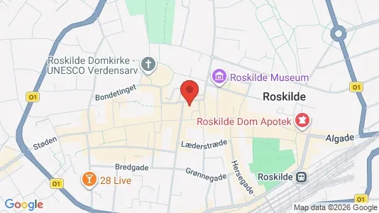 Erhvervslejemål til leje i Roskilde - kort over placeringen