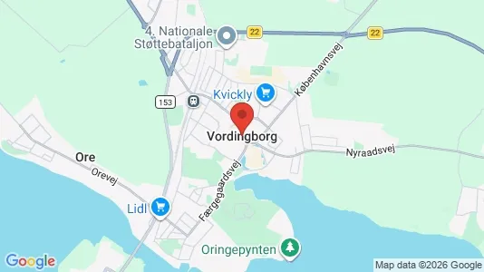 Erhvervslejemål til salg i Vordingborg - kort over placeringen