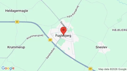 Værkstedslokaler til leje i Fuglebjerg - kort over placeringen