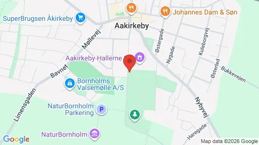 Erhvervslejemål til salg i Aakirkeby - kort over placeringen