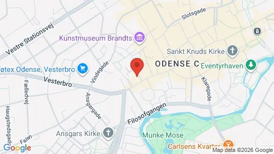 Kontorlokaler til leje i Odense C - kort over placeringen