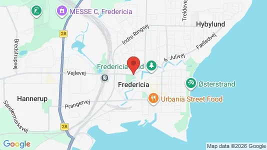 Erhvervslejemål til leje i Fredericia - kort over placeringen