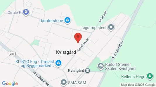 Værkstedslokaler til leje i Kvistgård - kort over placeringen