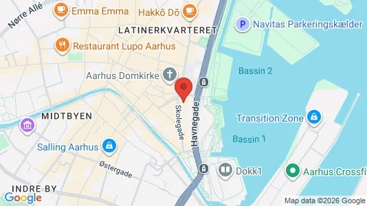 Kontorlokaler til leje i Århus C - kort over placeringen