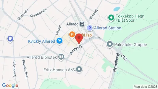 Kontorlokaler til leje i Allerød - kort over placeringen