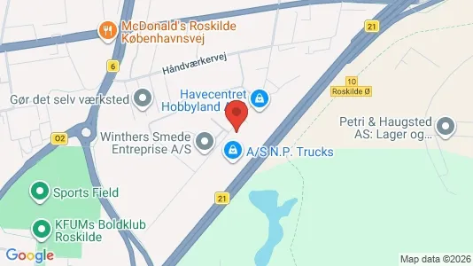 Lagerlokaler til leje i Roskilde - kort over placeringen