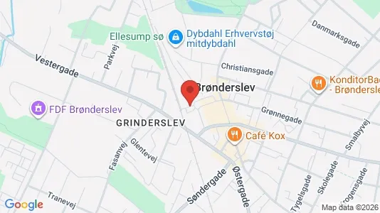 Kontorlokaler til leje i Brønderslev - kort over placeringen