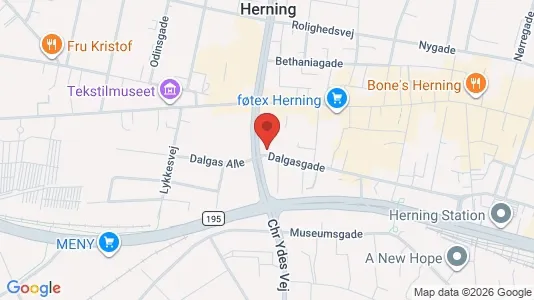 Kontorlokaler til leje i Herning - kort over placeringen