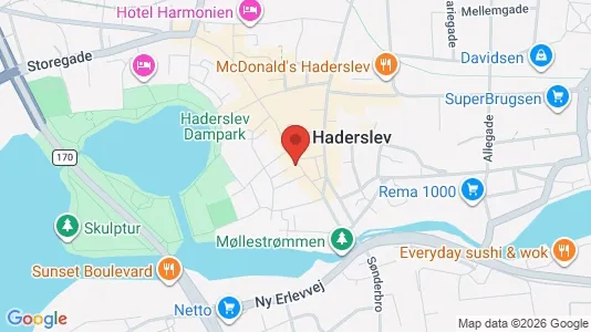 Erhvervslejemål til salg i Haderslev - kort over placeringen