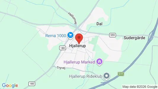 Erhvervslejemål til salg i Hjallerup - kort over placeringen