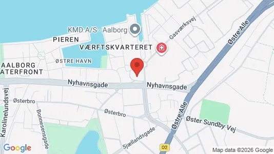 Kontorlokaler til leje i Aalborg Centrum - kort over placeringen