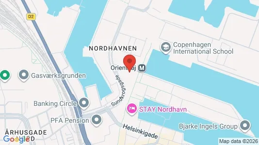 Kontorlokaler til leje i Nordhavn - kort over placeringen