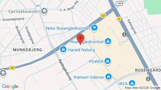 Kontorlokaler til leje i Odense M - kort over placeringen
