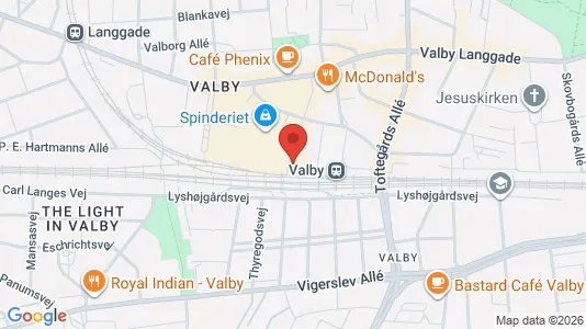 Kontorlokaler til leje i Valby - kort over placeringen