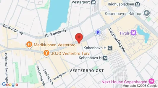 Kontorlokaler til leje i Vesterbro - kort over placeringen
