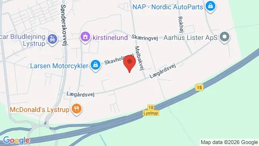 Lagerlokaler til salg i Lystrup - kort over placeringen