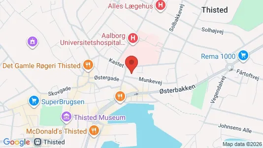 Erhvervslejemål til salg i Thisted - kort over placeringen