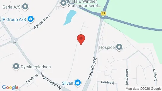 Erhvervsgrunde til salg i Viborg - kort over placeringen