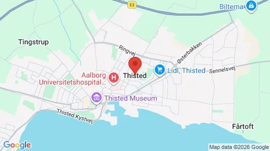Hoteller til salg i Thisted - kort over placeringen