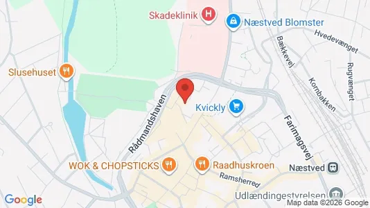 Kontorlokaler til leje i Næstved - kort over placeringen