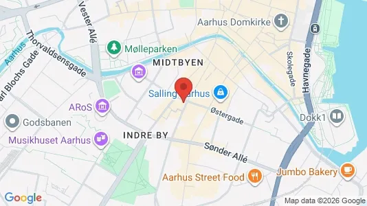 Kontorlokaler til salg i Århus C - kort over placeringen