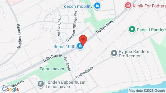 Kontorlokaler til leje i Randers NØ - kort over placeringen