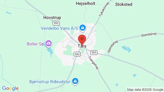 Erhvervslejemål til salg i Tårs - kort over placeringen