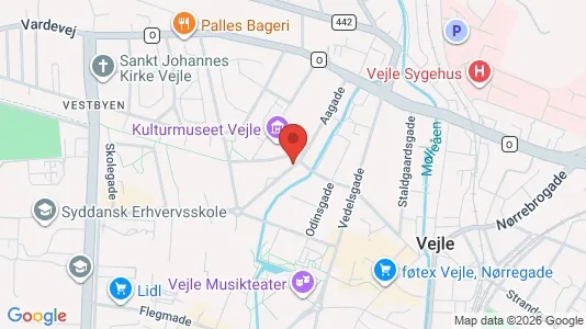 Boligudlejningsejendomme til salg i Vejle Centrum - kort over placeringen