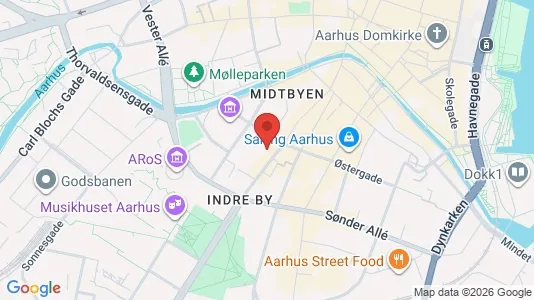 Kontorlokaler til leje i Århus C - kort over placeringen