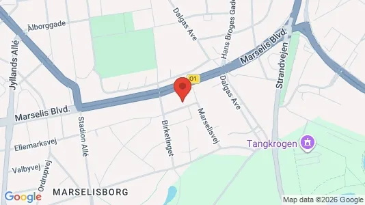Kontorlokaler til leje i Århus C - kort over placeringen