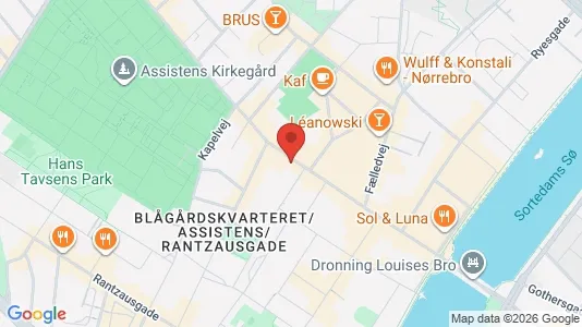 Erhvervslejemål til leje i Nørrebro - kort over placeringen