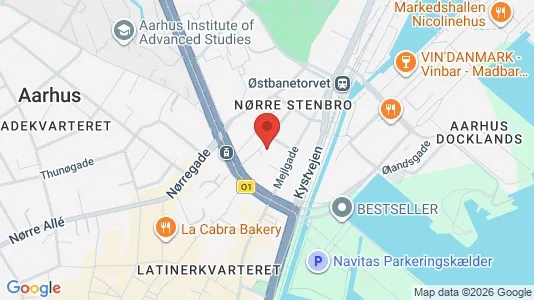 Kontorlokaler til leje i Århus C - kort over placeringen