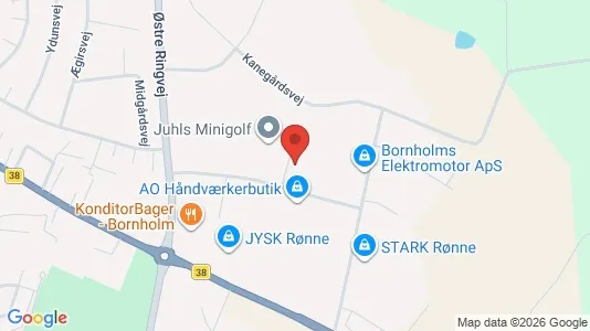 Erhvervslejemål til salg i Rønne - kort over placeringen