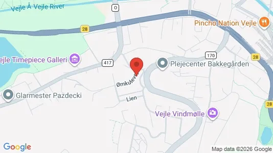 Boligudlejningsejendomme til salg i Vejle Centrum - kort over placeringen