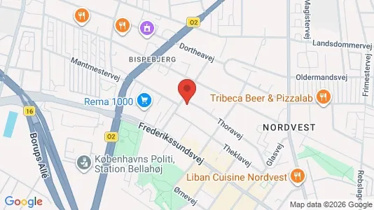 Erhvervslejemål til leje i København NV - kort over placeringen