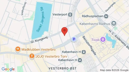 Erhvervslejemål til leje i Vesterbro - kort over placeringen