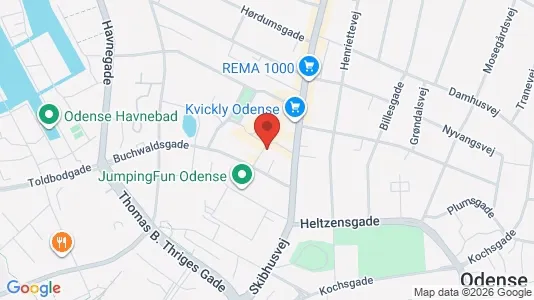 Kontorlokaler til leje i Odense C - kort over placeringen