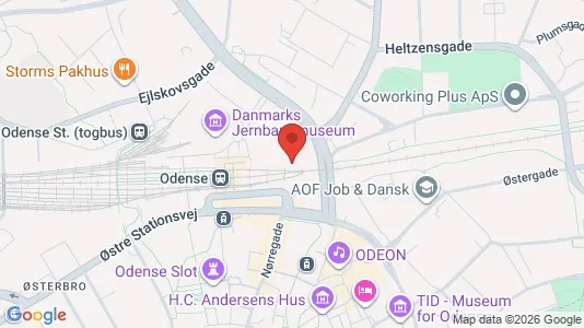 Kontorlokaler til leje i Odense C - kort over placeringen