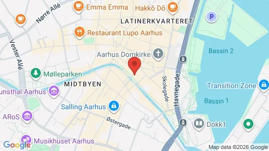 Kontorlokaler til leje i Århus C - kort over placeringen