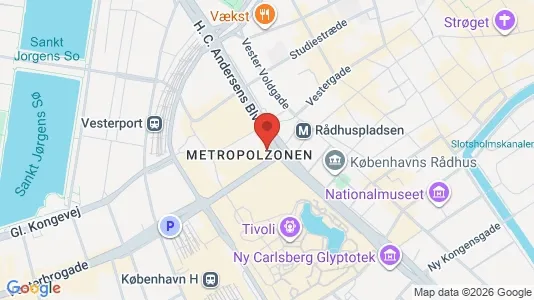 Kontorlokaler til leje i Vesterbro - kort over placeringen