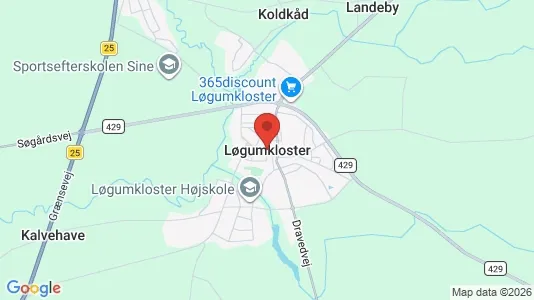 Erhvervslejemål til leje i Løgumkloster - kort over placeringen