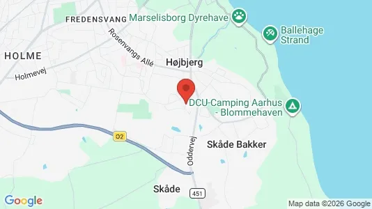 Erhvervslejemål til leje i Højbjerg - kort over placeringen