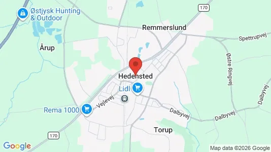 Erhvervslejemål til leje i Hedensted - kort over placeringen