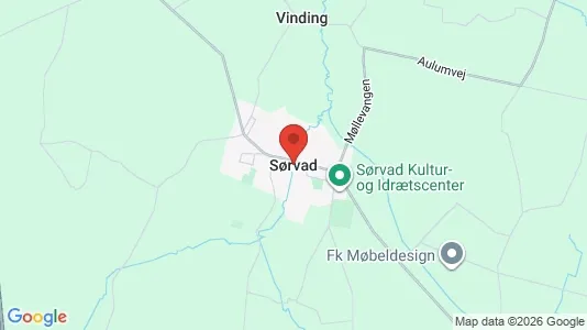 Erhvervslejemål til leje i Sørvad - kort over placeringen