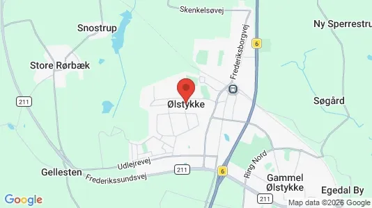 Erhvervslejemål til leje i Ølstykke - kort over placeringen